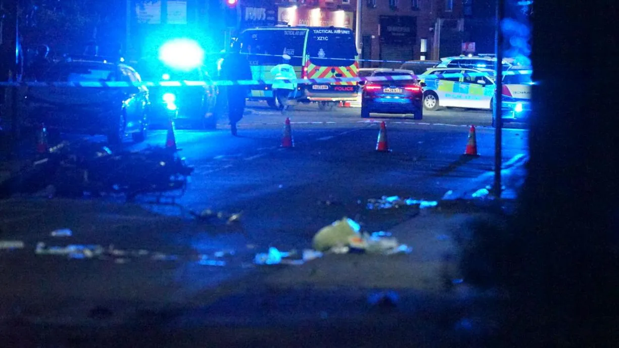Damaged motorcycle at night symbolising uninsured or hit-and-run driver claims.