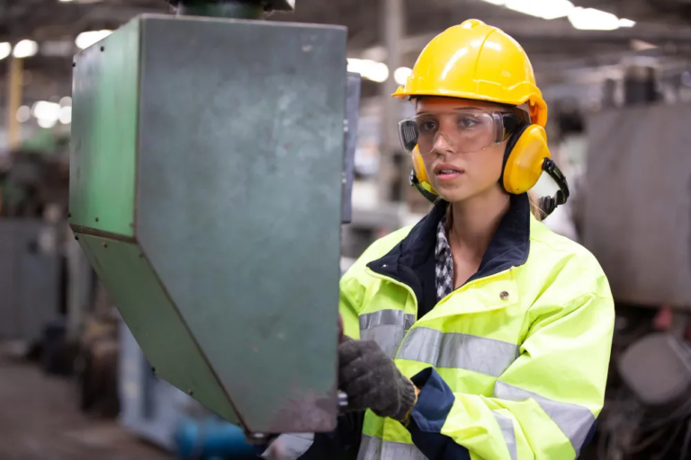 Worker in protective gear inspecting old industrial electrical equipment, symbolising PCB exposure claims in the UK.